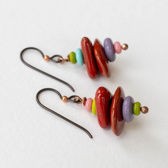 Beaded Dangle Earrings | Mykonos Ceramic