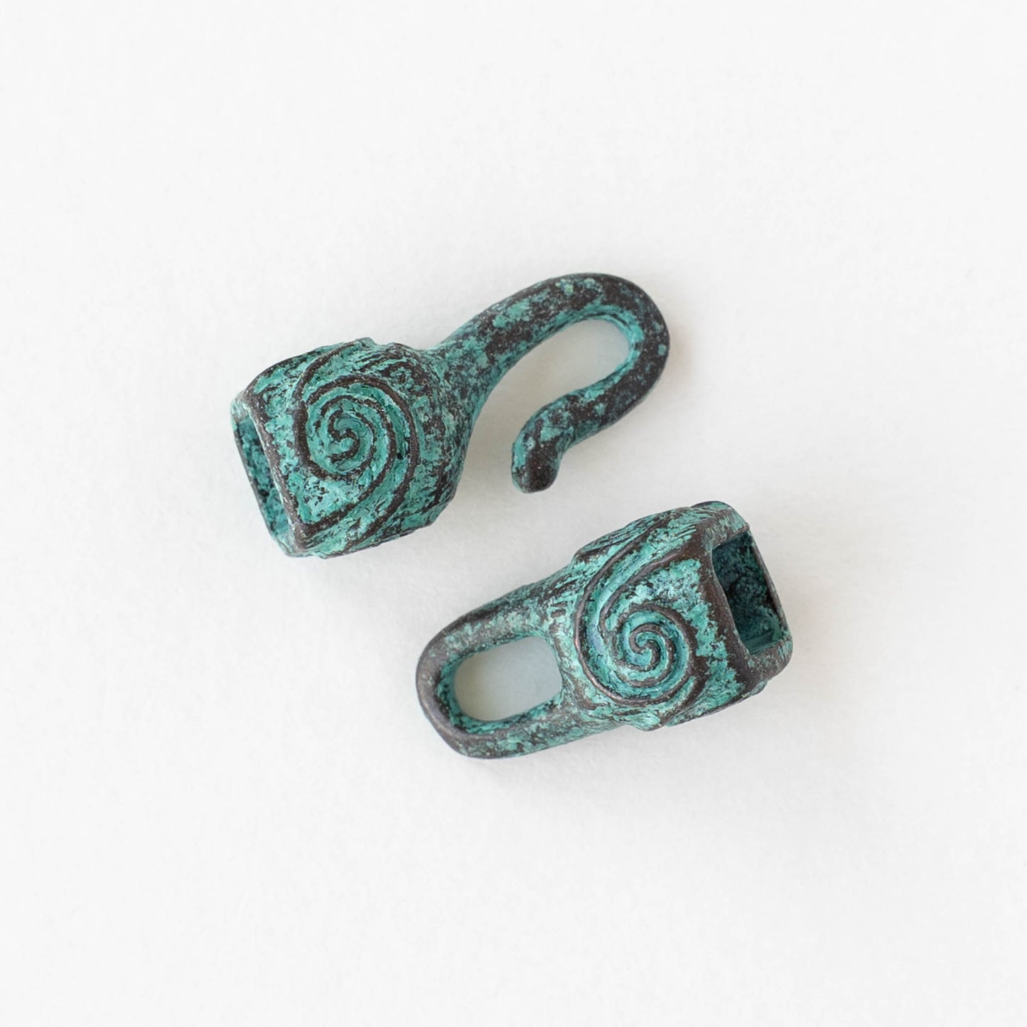 Hook and Eye Clasp - Copper Patina - 2 or 6