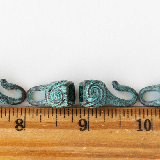 Hook and Eye Clasp - Copper Patina - 2 or 6