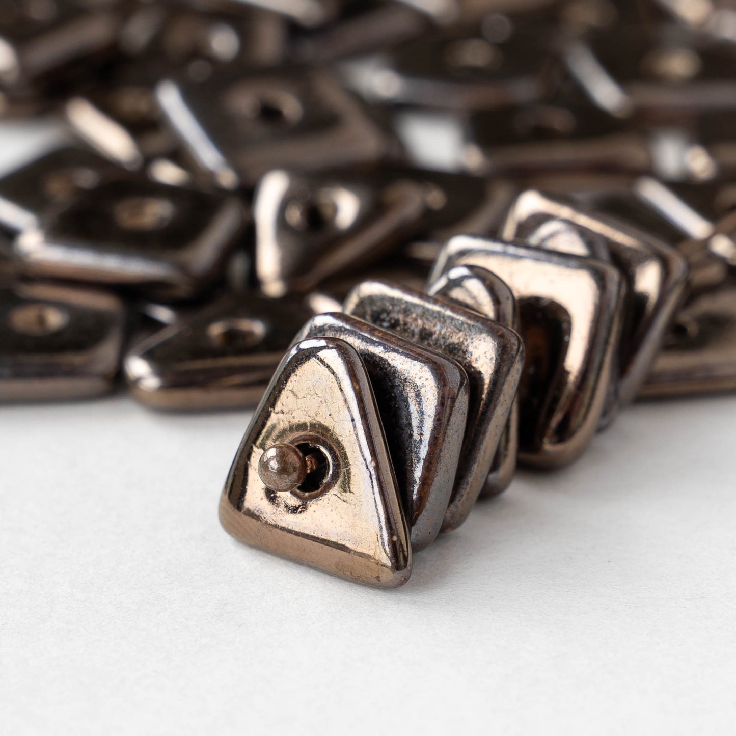 Glazed Ceramic Irregular Chip beads - Bronze - 10 or 30 beads