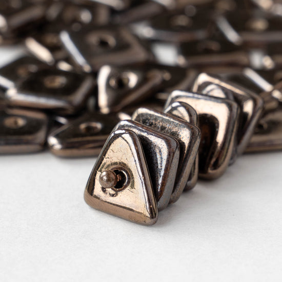 Glazed Ceramic Irregular Chip beads - Bronze - 10 or 30 beads