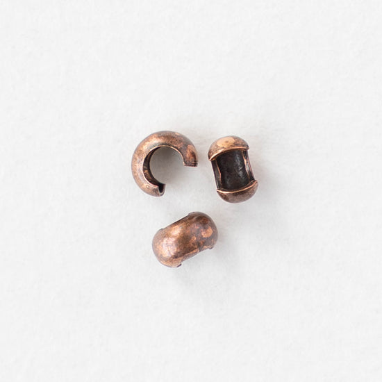 3mm Crimp Covers - Copper - 30 pieces