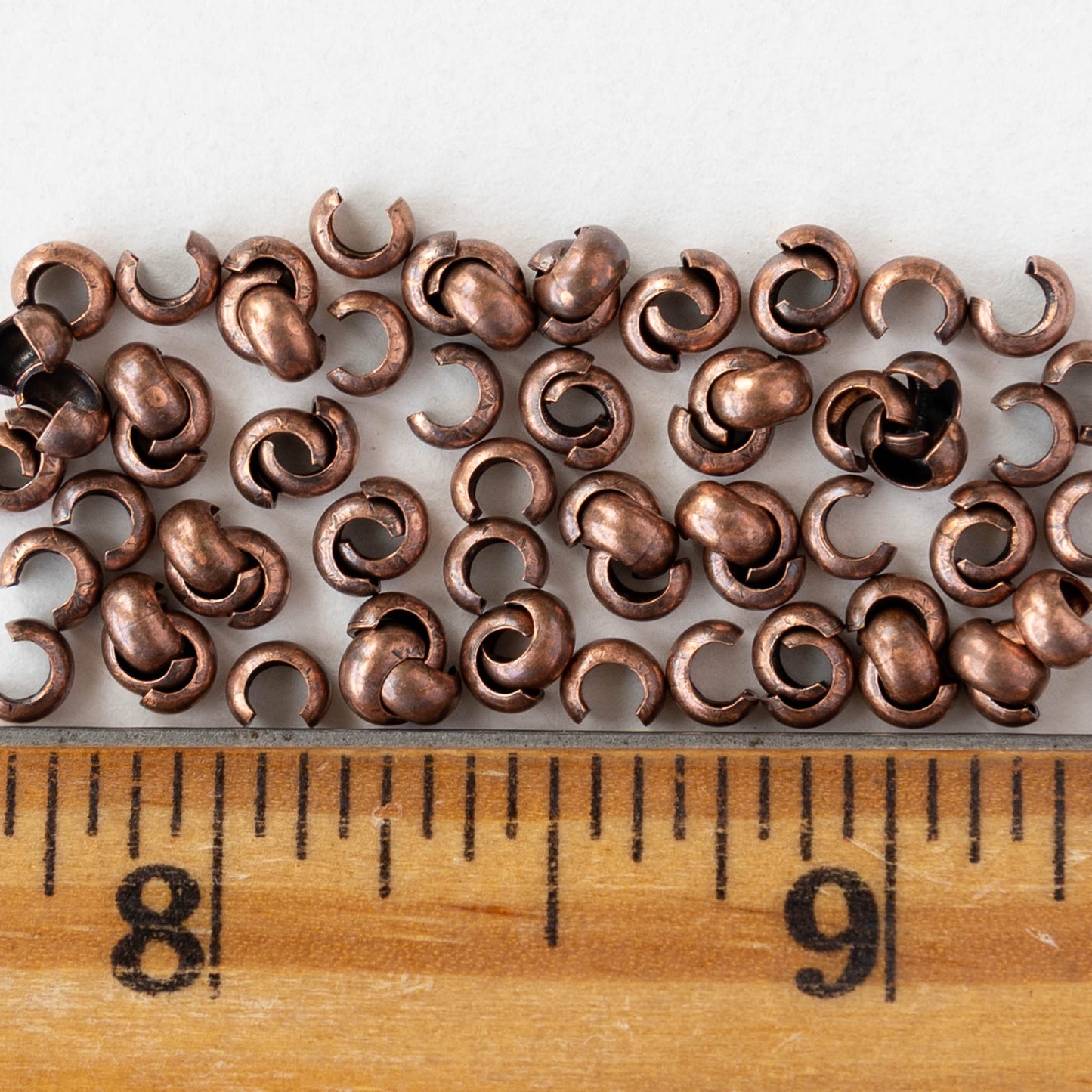 3mm Crimp Covers - Copper - 30 pieces