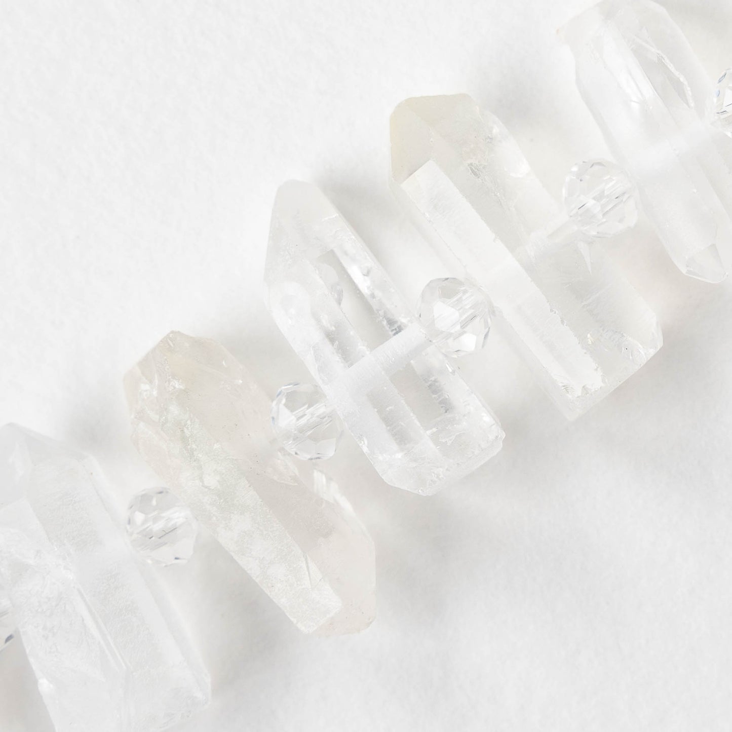 Quartz Crystal Point Beads - Crystal - 6 Beads