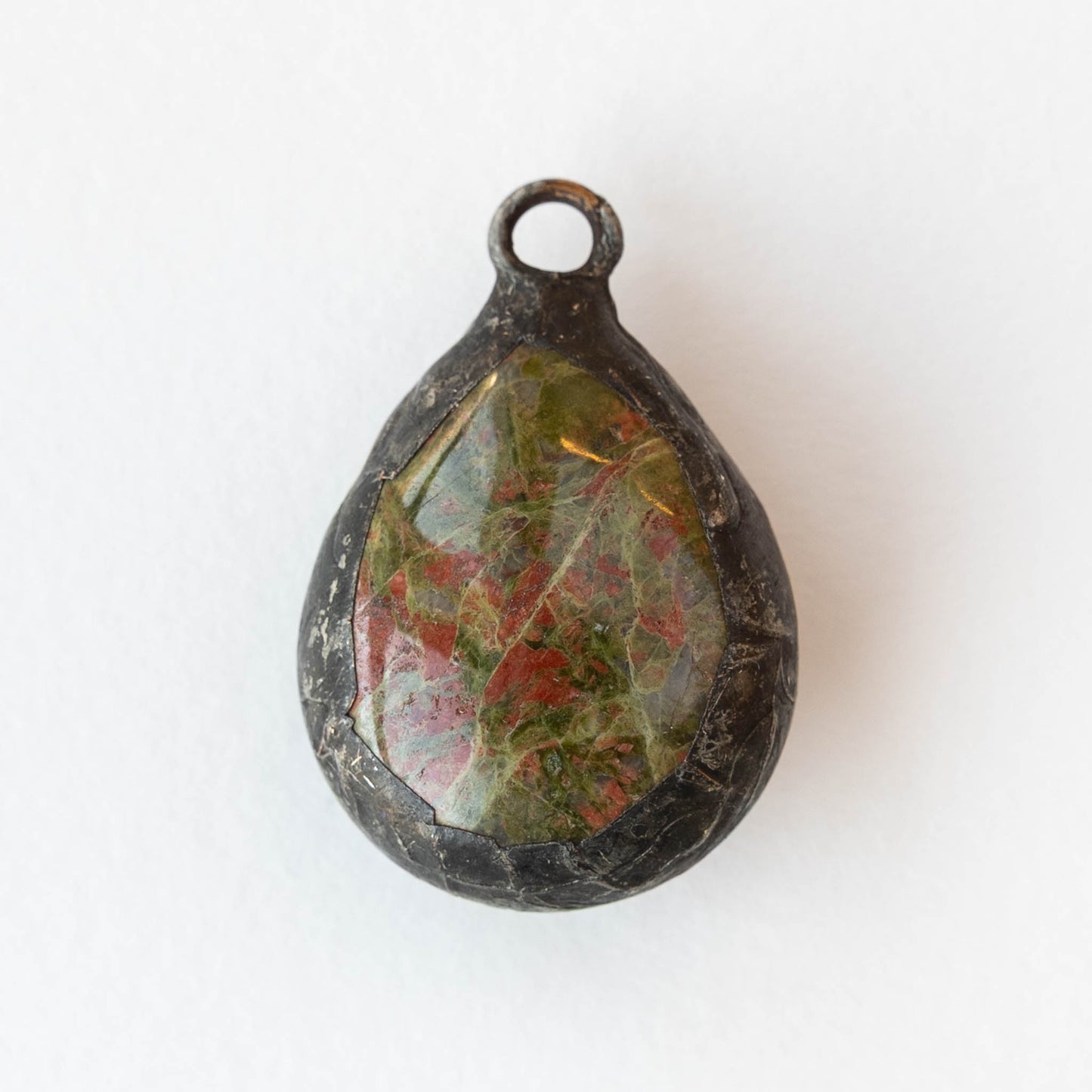 OOAK Stone Teardrop Pendant - Jasper - 1 piece