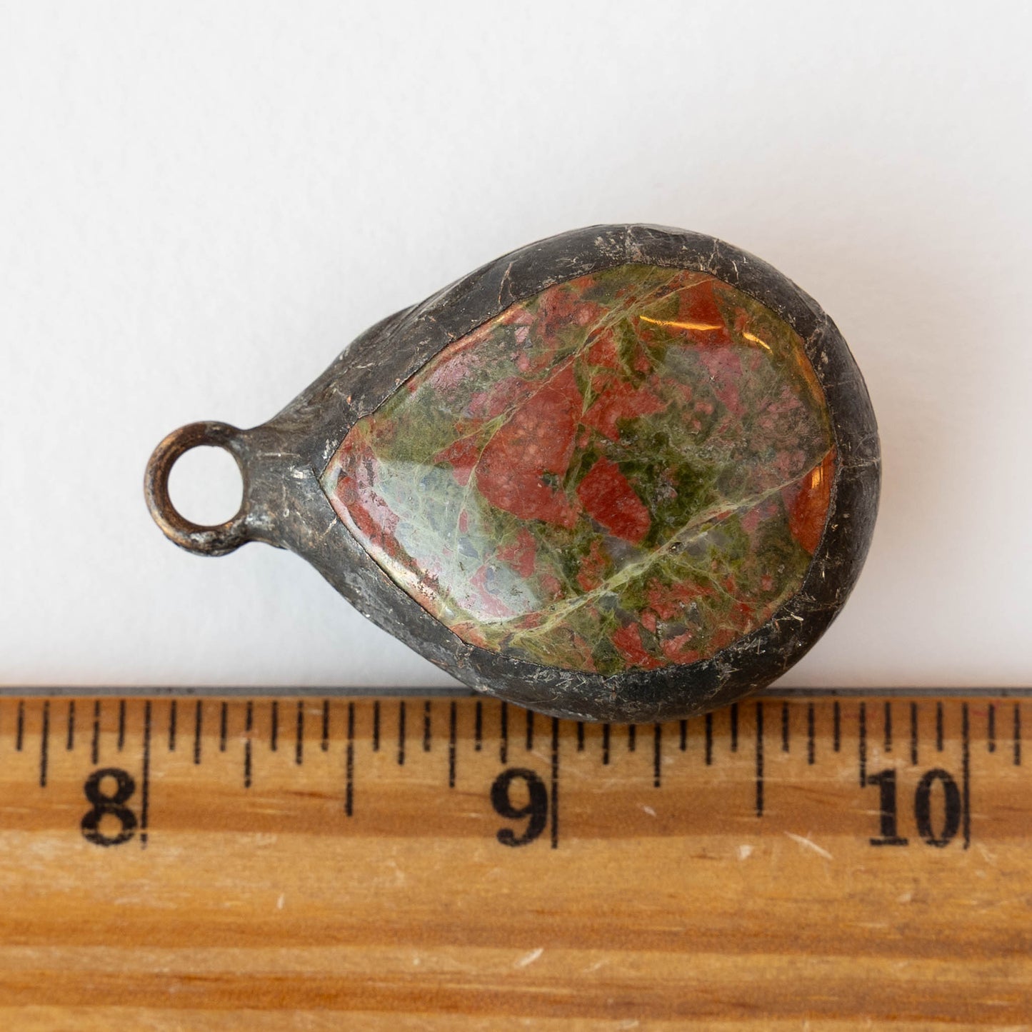 OOAK Stone Teardrop Pendant - Jasper - 1 piece