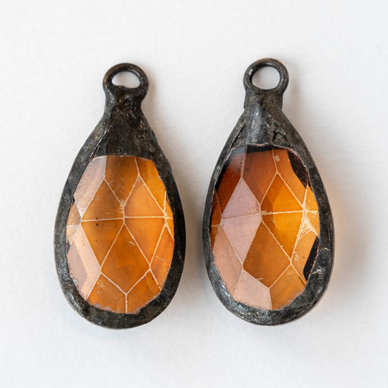 Faceted Crystal Teardrop Pendant - 38mm - 1 piece