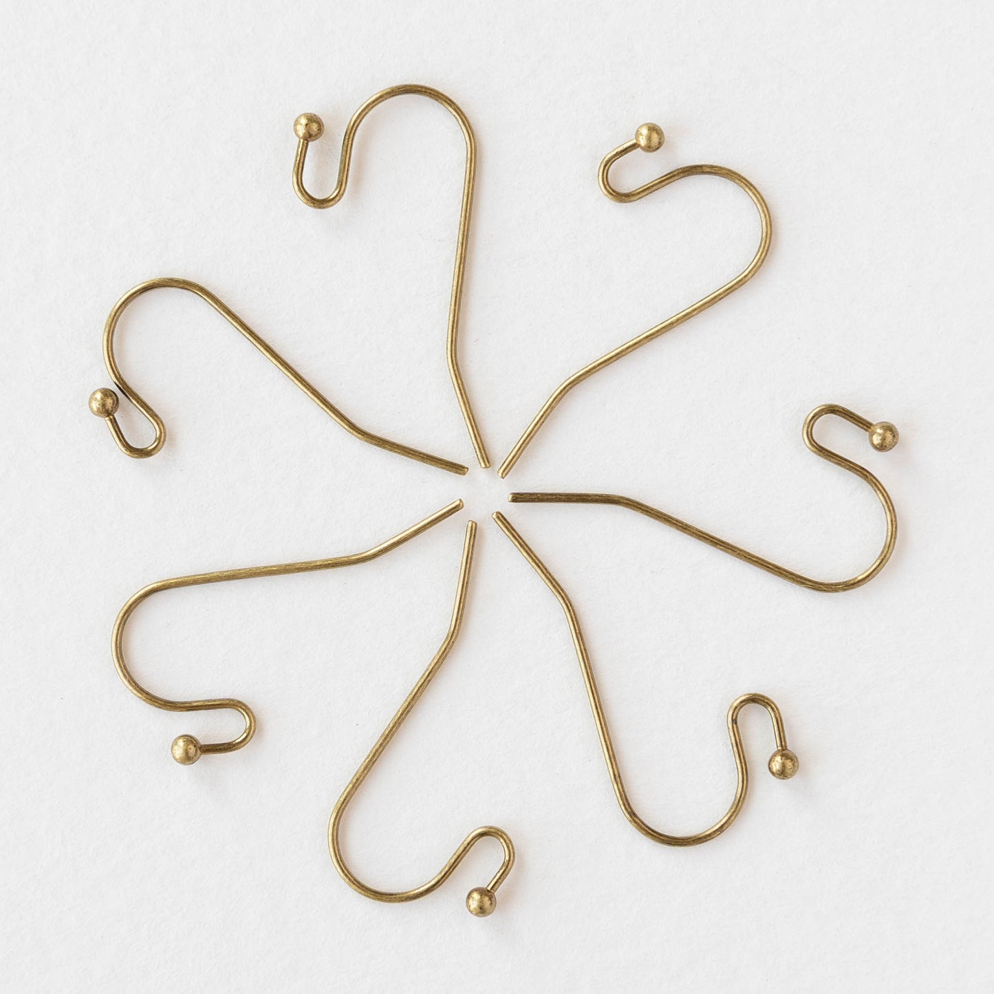 Fish Hook Ear Wires - Brass