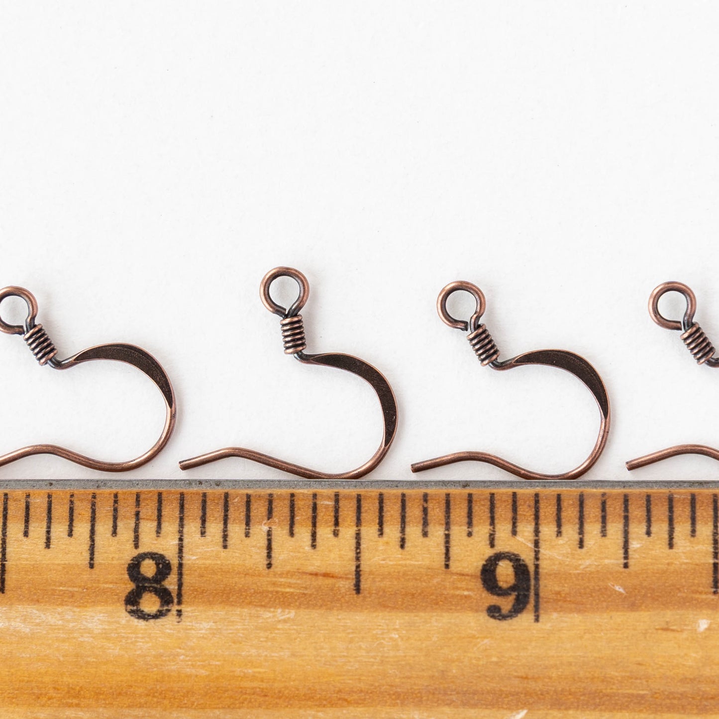 Coiled Fish Hook Ear Wires - Antiqued Copper - 10 or 30 Ear Wires