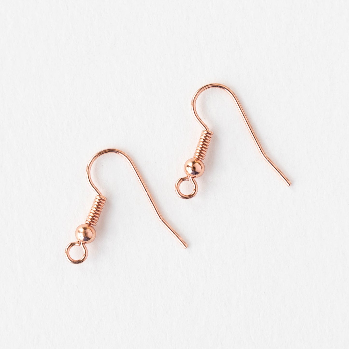 Coiled Fish Hook Ear Wires - Copper - 10 or 30 Ear Wires