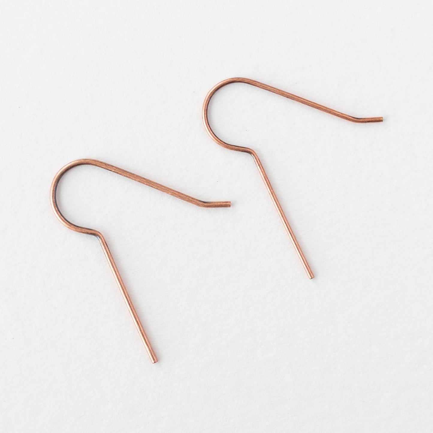 Long Fish Hook Ear Wires - Copper - 5 pair