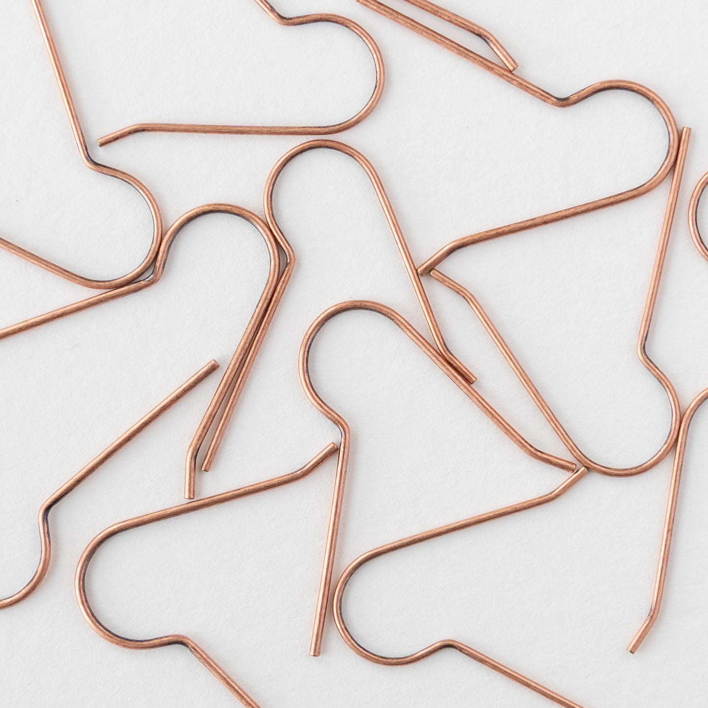 Long Fish Hook Ear Wires - Copper - 5 pair