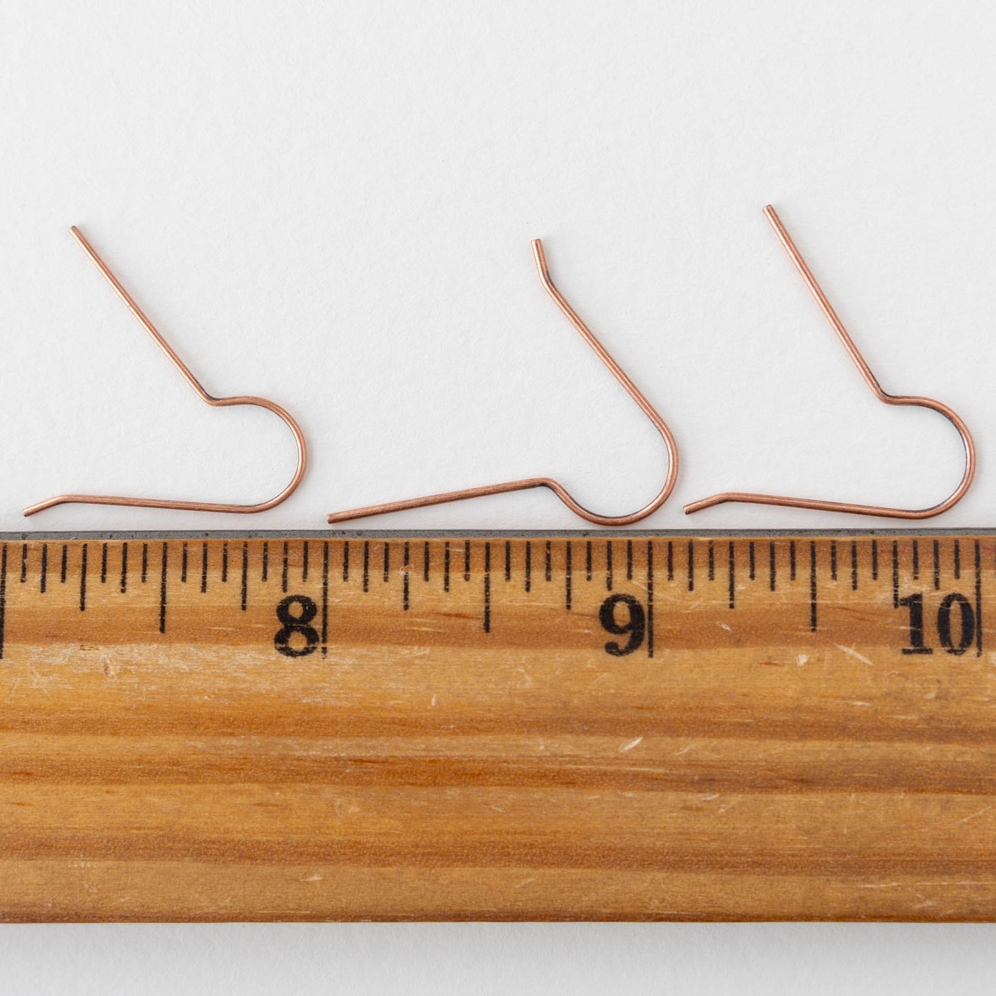 Long Fish Hook Ear Wires - Copper - 5 pair