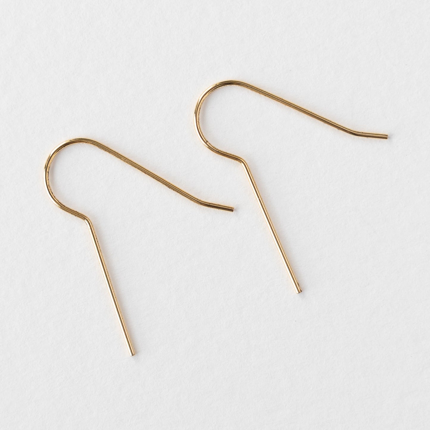 Long Fish Hook Ear Wires - Gold - 5 pair