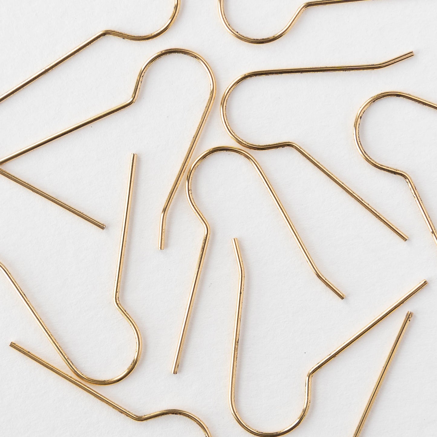 Long Fish Hook Ear Wires - Gold - 5 pair