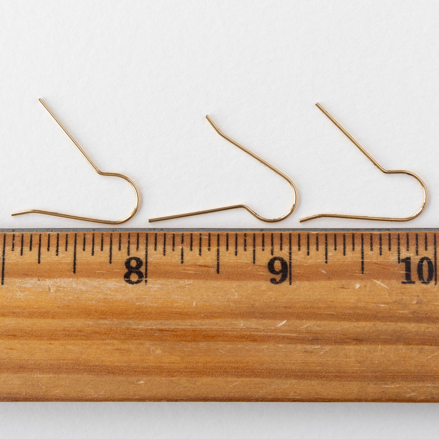 Long Fish Hook Ear Wires - Gold - 5 pair