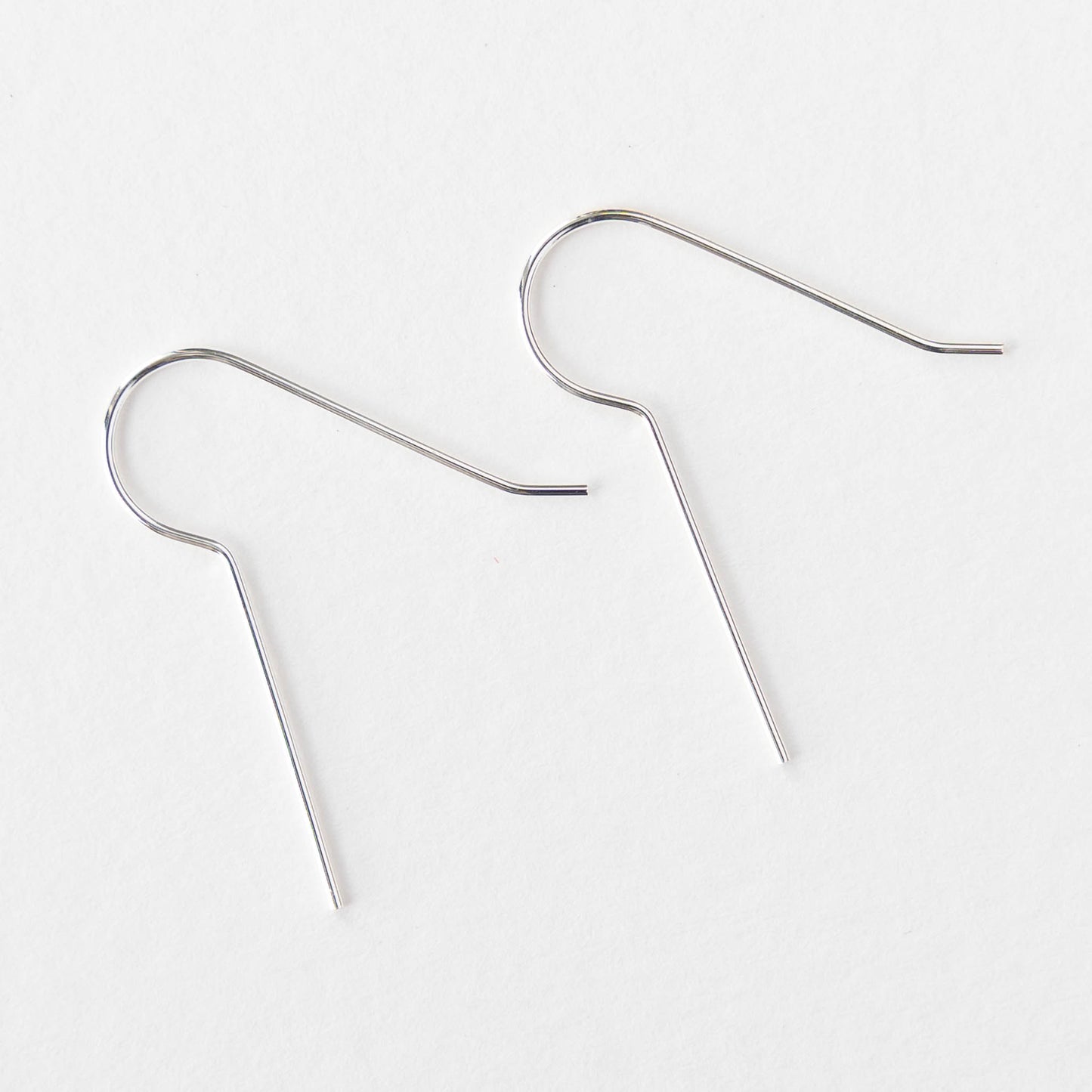 Long Fish Hook Ear Wires - Silver - 5 pair