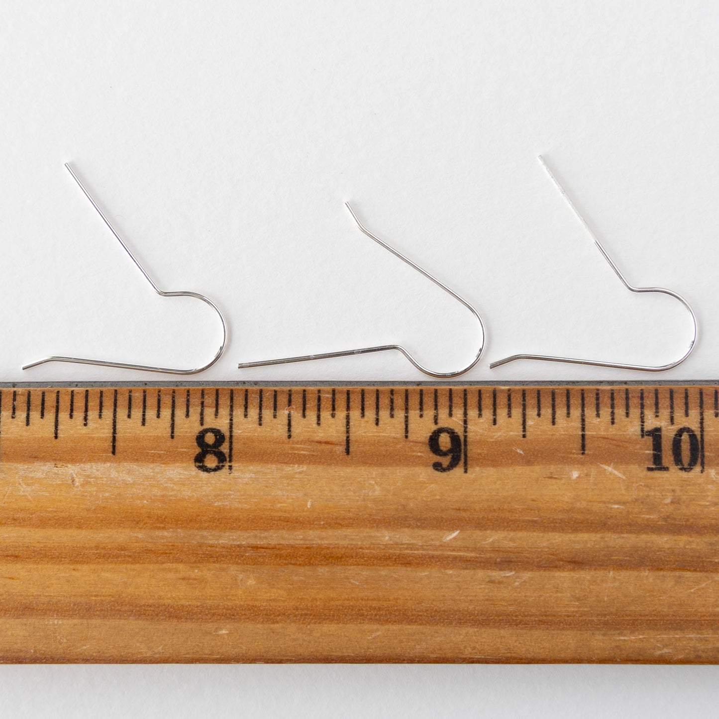 Long Fish Hook Ear Wires - Silver - 5 pair