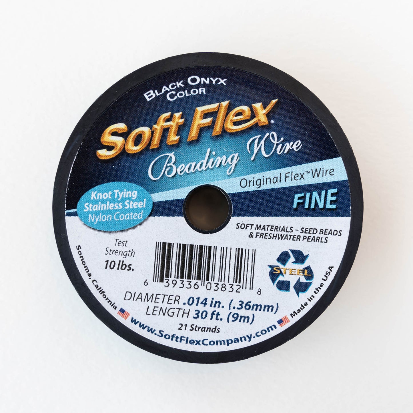 Beading Wire - .014 - Fine - Black Onyx - 30 Feet