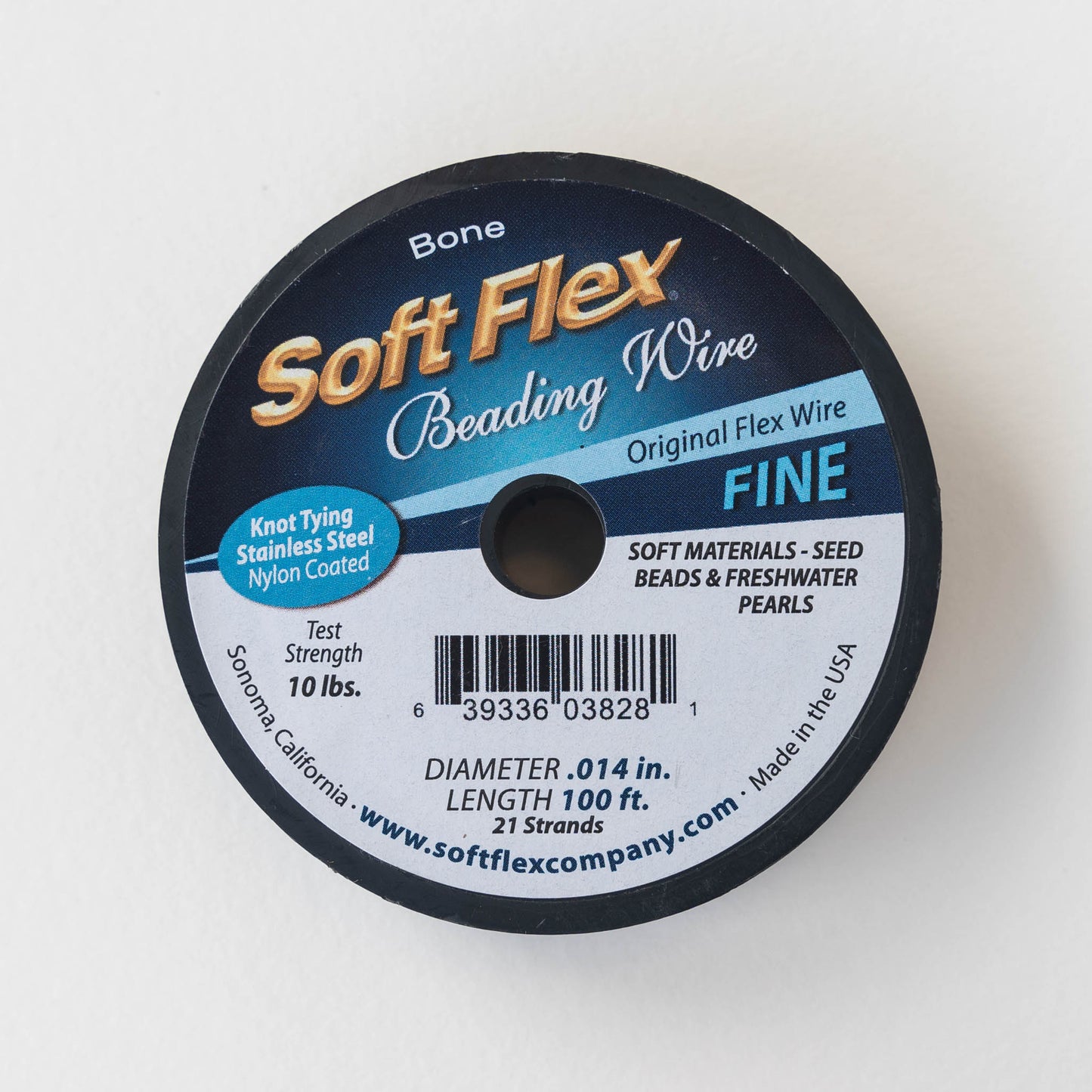 Beading Wire - .014 Fine - Ivory White - 100 Feet