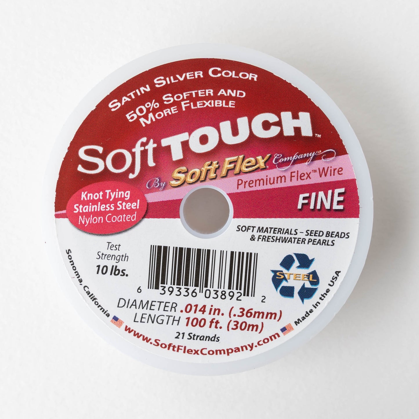 Beading Wire - .014 Fine - Satin Silver - 100 Feet