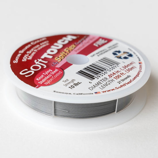 Beading Wire - .014 Fine - Satin Silver - 100 Feet