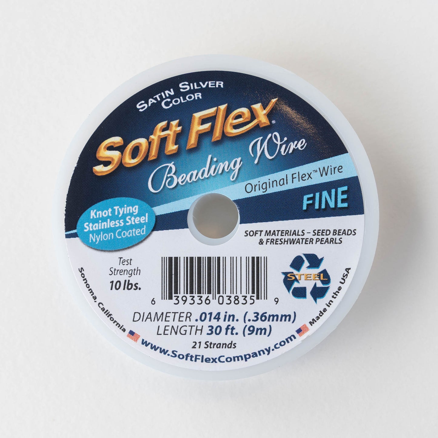 Load image into Gallery viewer, Beading Wire - .014 - Fine - Satin Silver - 30 Feet
