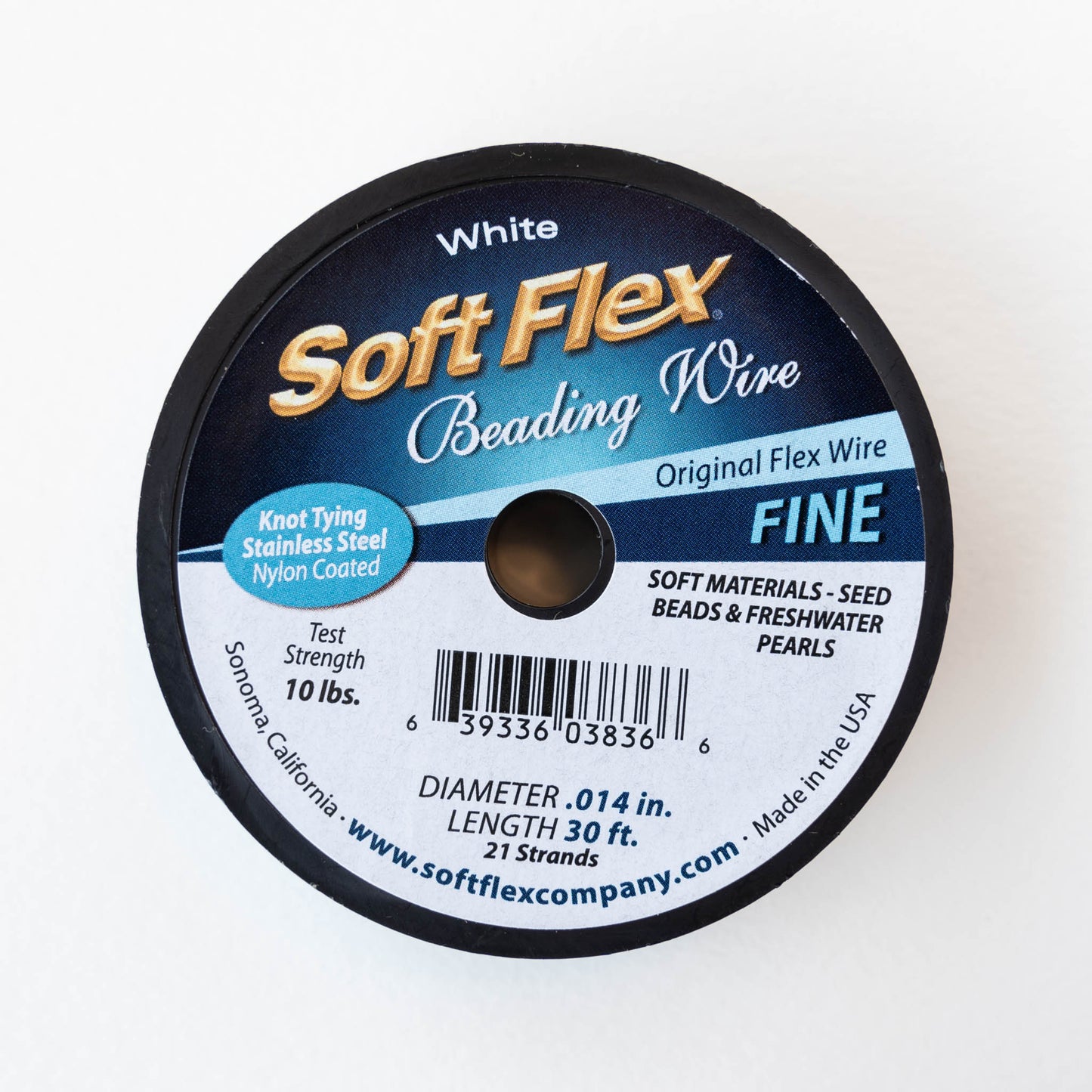 Beading Wire - .014 - Fine - White - 30 Feet