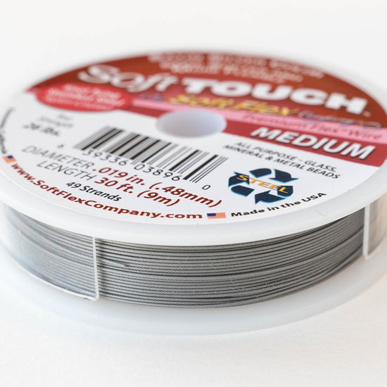 Beading Wire - .019 - Medium - Satin Silver - 30 Feet