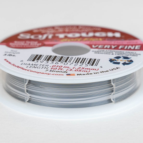 Soft Flex Beading Wire - Very Fine - Satin Silver Color - 10 Feet