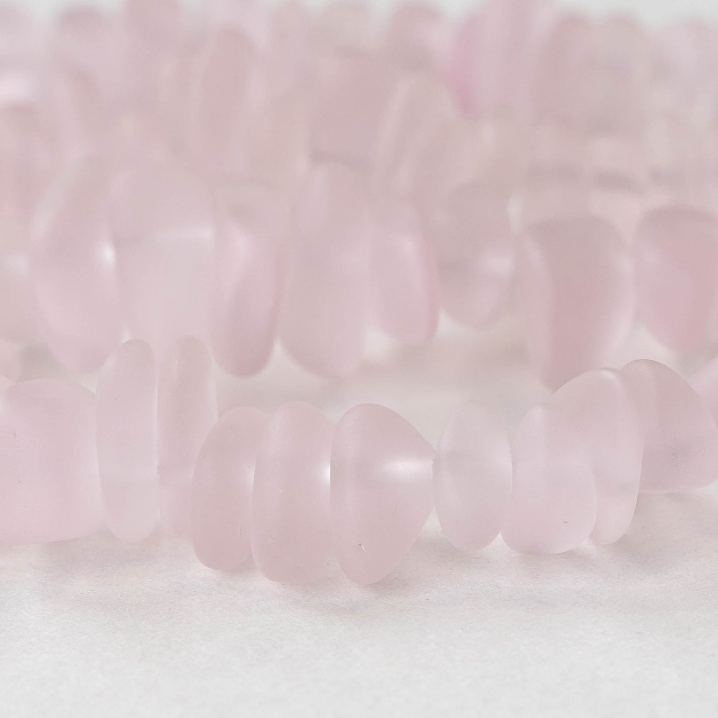 Load image into Gallery viewer, Frosted Glass Pebbles - Pink  - 50 Beads
