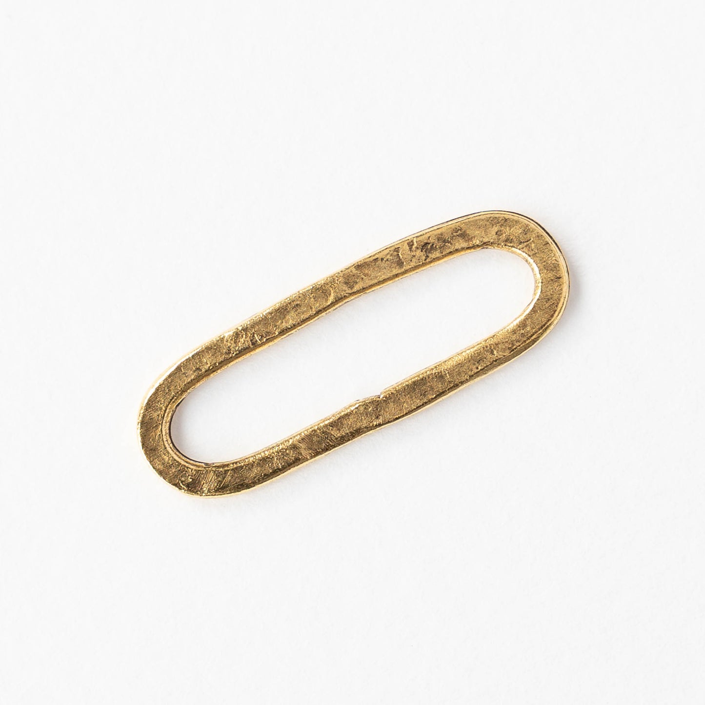 30x11mm Hammered Elongated Oval Hoop - 24k Gold Plated - 1, 2 or 6 pieces