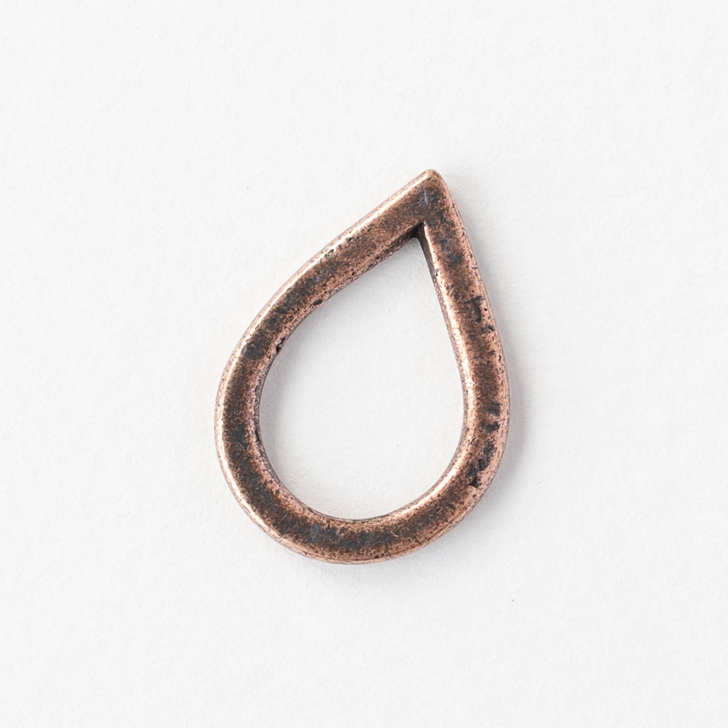 Hammered Drop Hoop - Copper Plated - 2 or 6 pieces