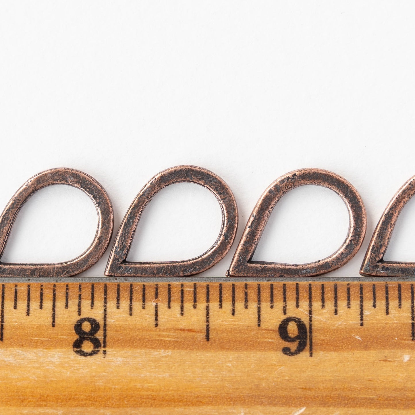 Hammered Drop Hoop - Copper Plated - 2 or 6 pieces