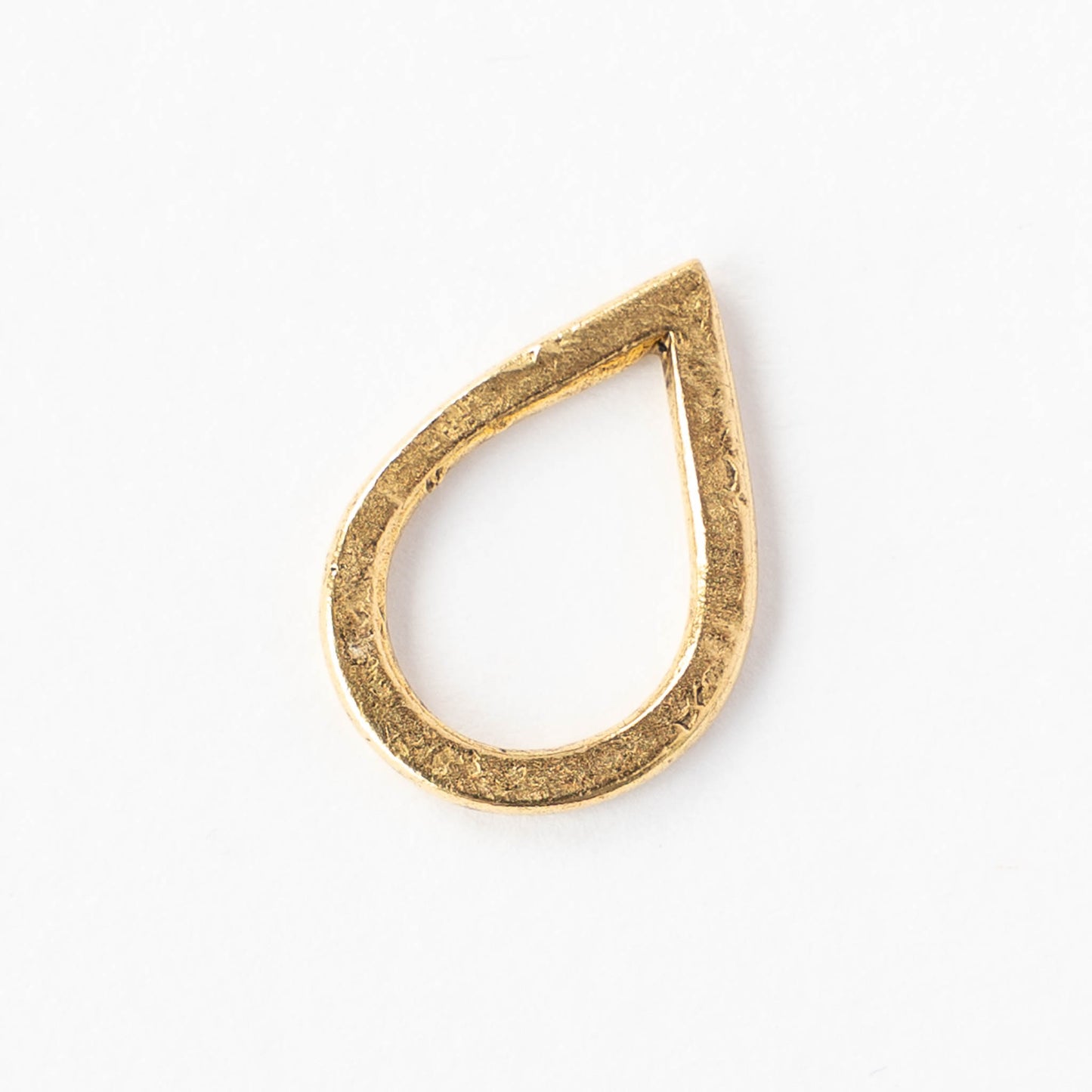 Hammered Drop Hoop - 24k Gold Plated - 2 or 6 pieces