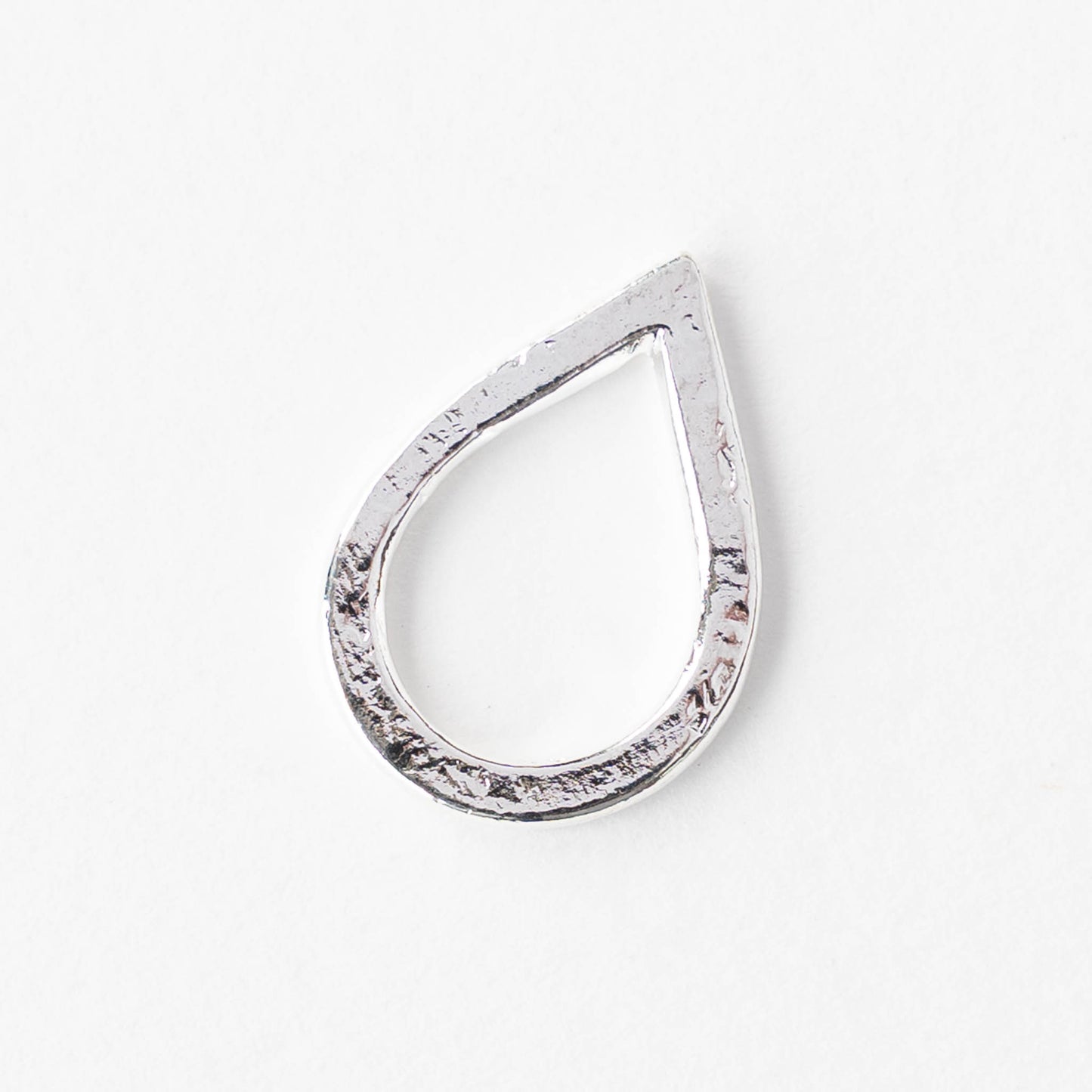 Hammered Drop Hoop - Silver Plated - 2 or 6 pieces