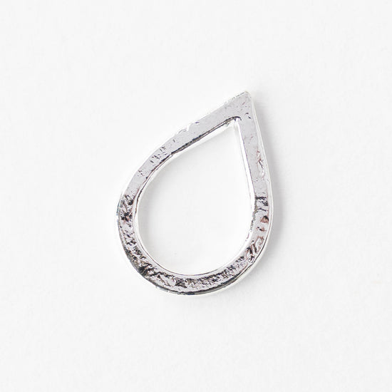 Hammered Drop Hoop - Silver Plated - 2 or 6 pieces