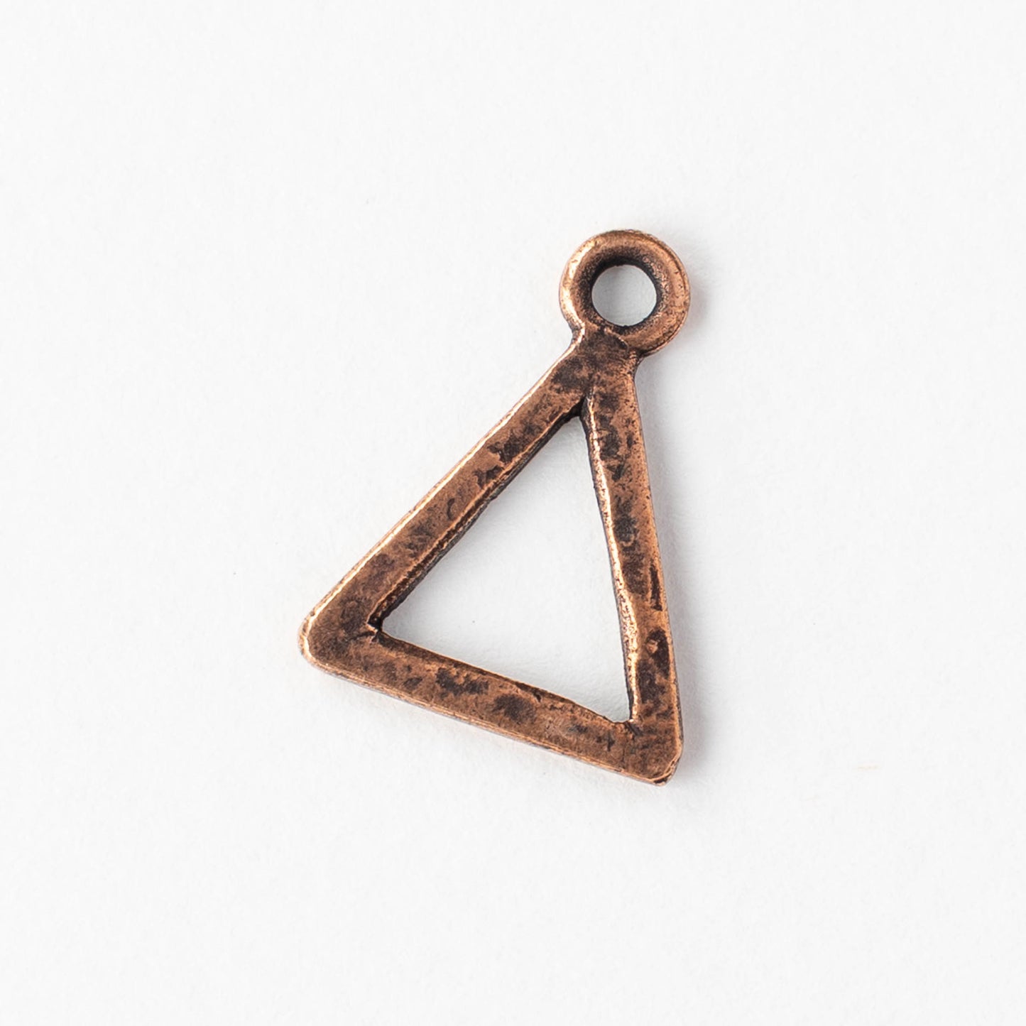 Hammered Triangle Open Pendant - Copper Plated - 1, 2 or 6 pieces