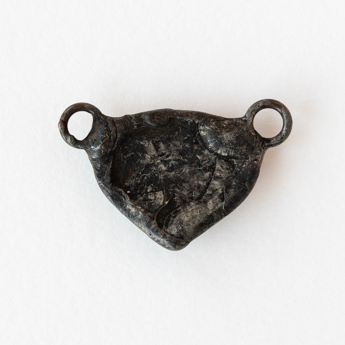 OOAK Stone Heart Pendant - Amber - 1 piece