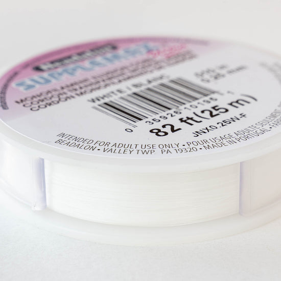 Beadalon Supplemax Ultra Illusion Cord - White - .25mm - 82 ft