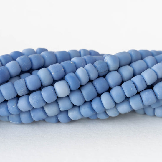 Glass Java Beads - Opaque Blue - Whole or Half Strand