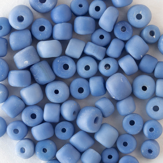 Glass Java Beads - Opaque Blue - Whole or Half Strand