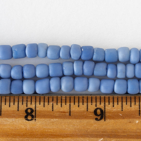 Glass Java Beads - Opaque Blue - Whole or Half Strand