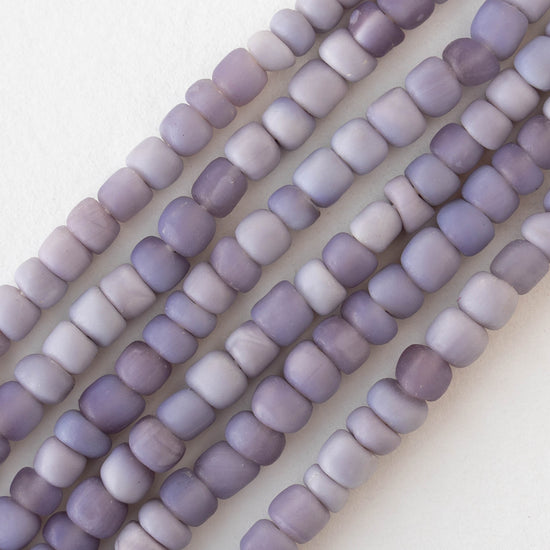 Glass Java Beads - Opaque Lavender - Whole or Half Strand