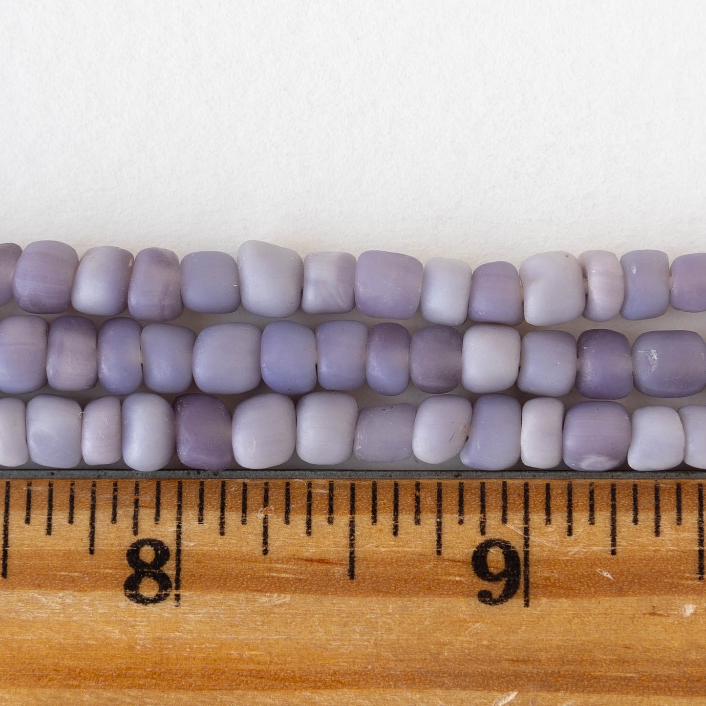 Glass Java Beads - Opaque Lavender - Whole or Half Strand