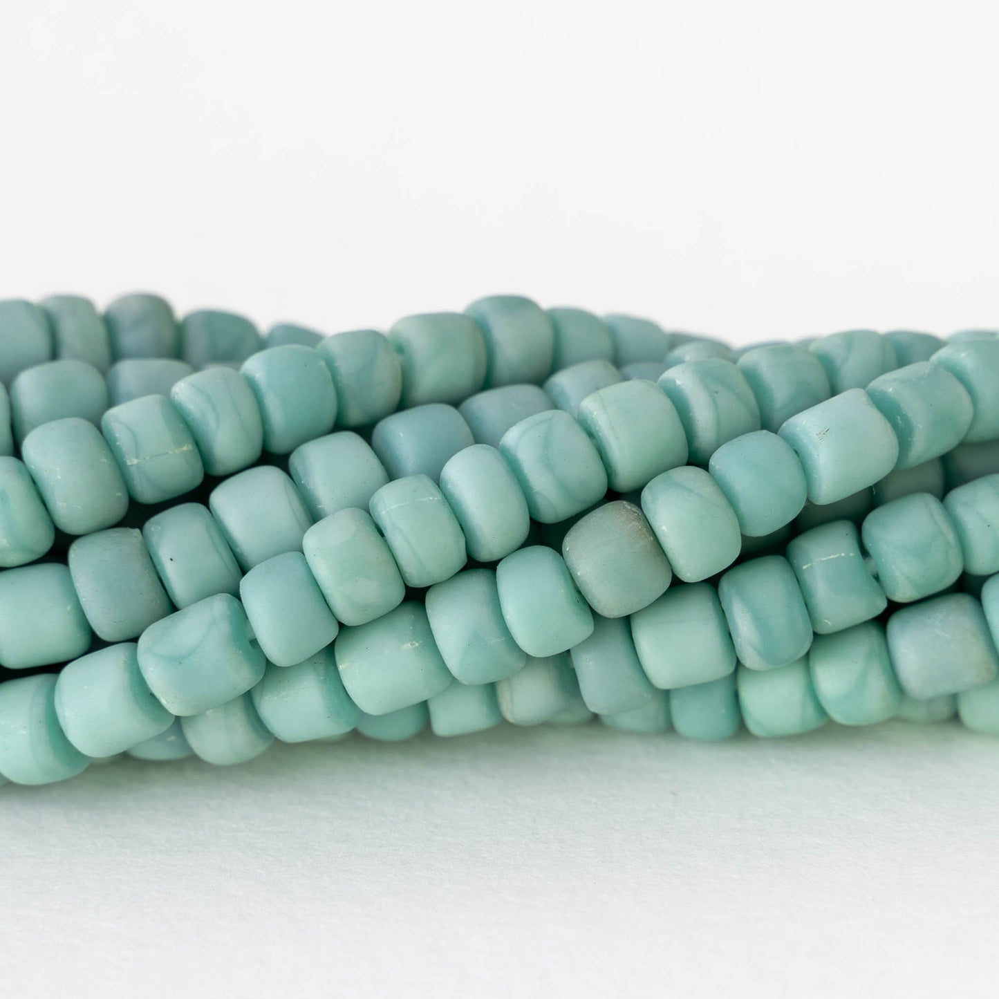 Glass Java Beads - Opaque Turquoise - Whole or Half Strand