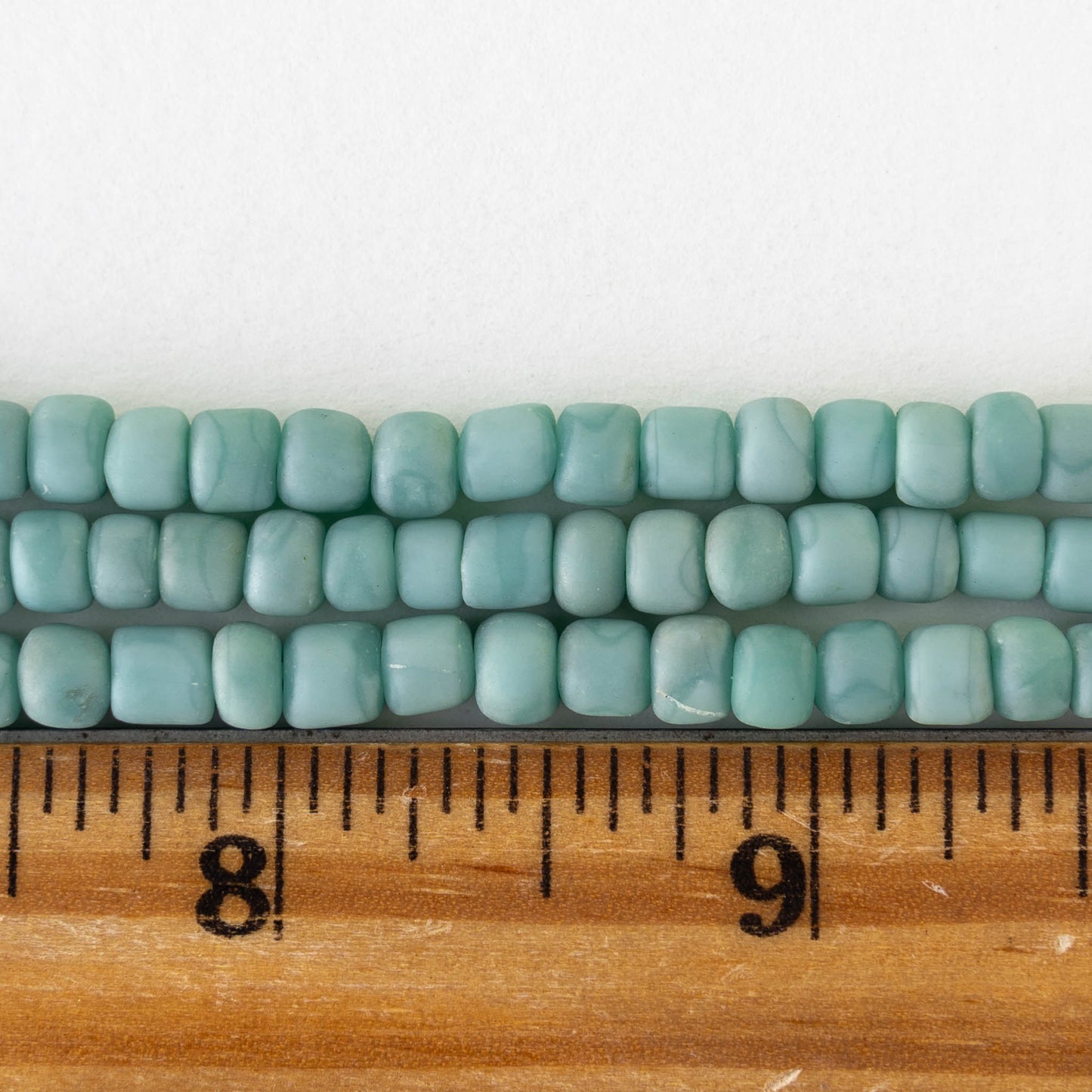 Glass Java Beads - Opaque Turquoise - Whole or Half Strand