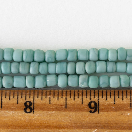 Glass Java Beads - Opaque Turquoise - Whole or Half Strand