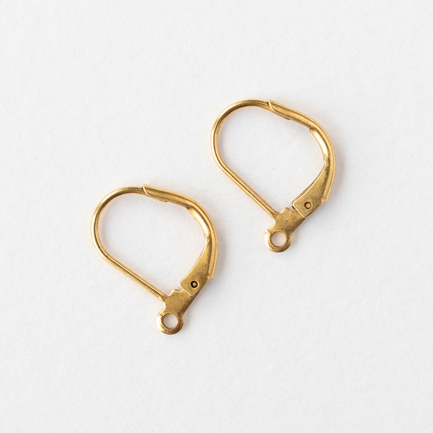 14mm Leverback Ear Wires - Antique Gold - 1 or 6 pair