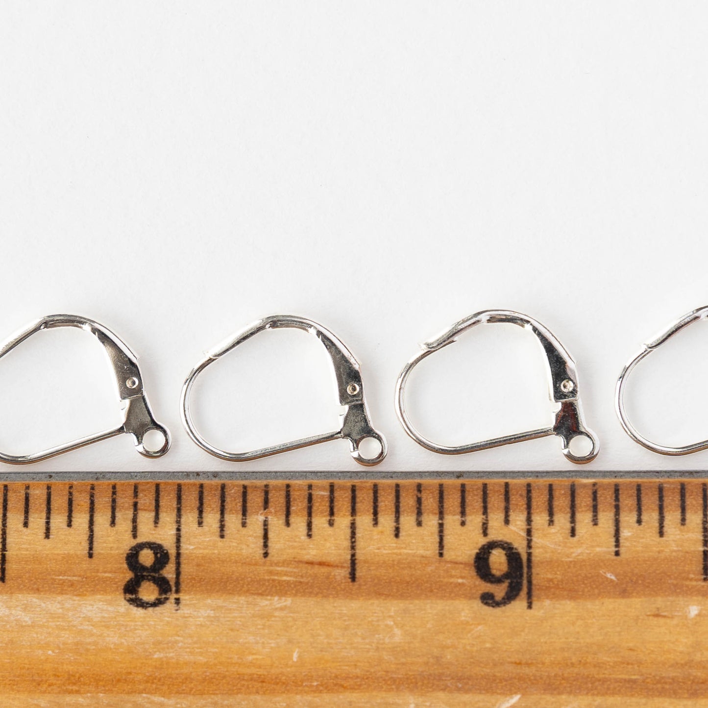 14mm Leverback Ear Wires - Silver - 1 or 6 pair